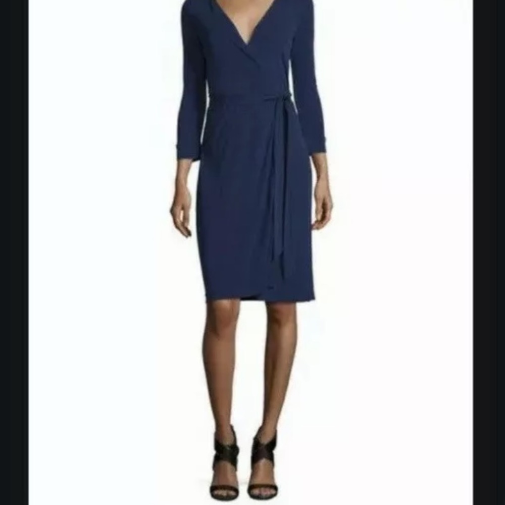 Diane Von Furstenberg Julian "Navy Blue"  Wrap Dress dark blue fr clarity